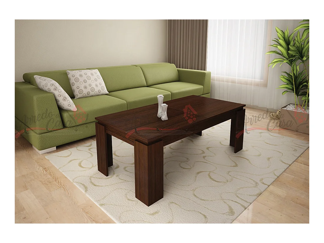 tavolino da salotto allungabile design moderno effetto legno TG4 100x55 wenge chiaro