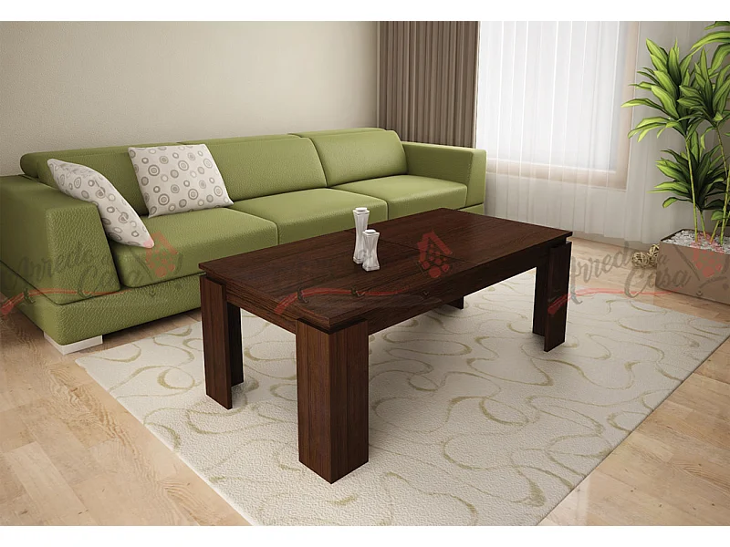 tavolino da salotto allungabile design moderno effetto legno TG4 100x55 wenge chiaro