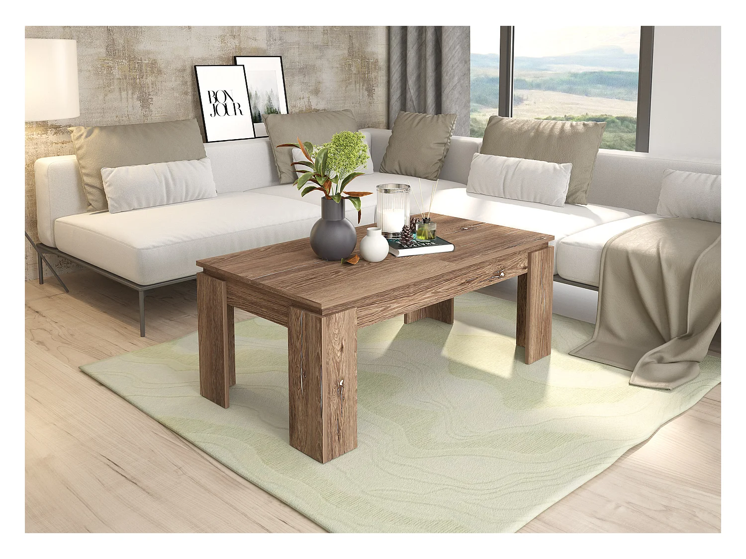 Tavolino da salotto allungabile marrone TG4