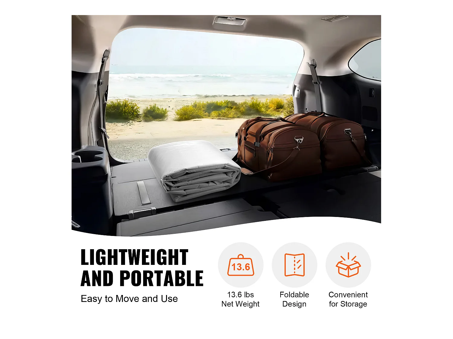 Toile D'Avent SucceBuy de Rechange pour Abri D'Auto, 305 x 610 cm, Blanc, Bâche Robuste pour Abri de Garage, Imperméable et Protégée Contre les UV