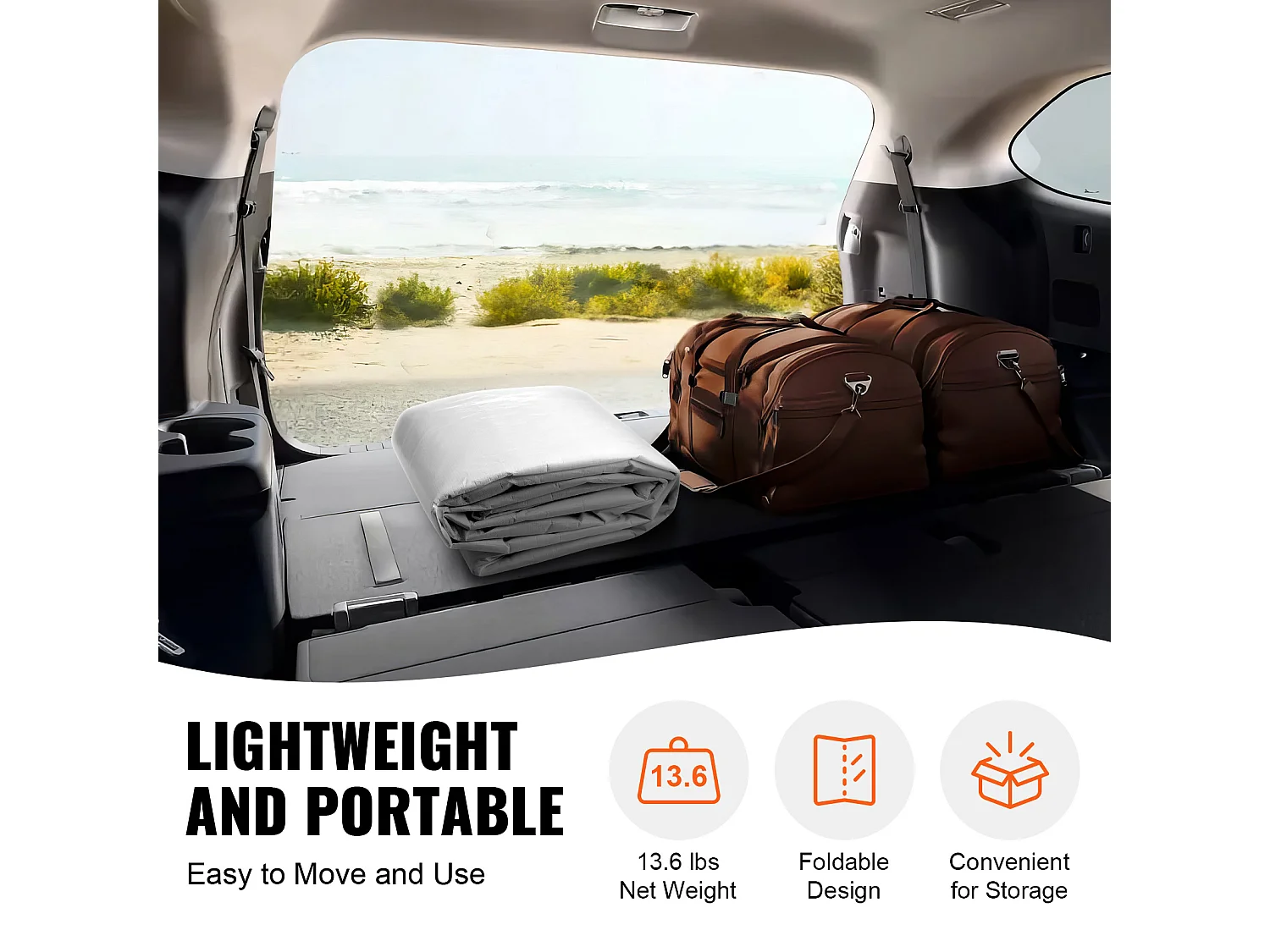 Toile D'Avent SucceBuy de Rechange pour Abri D'Auto, 305 x 610 cm, Blanc, Bâche Robuste pour Abri de Garage, Imperméable et Protégée Contre les UV