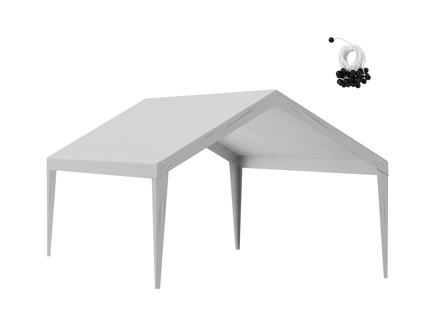 Toile D'Avent SucceBuy de Rechange pour Abri D'Auto, 396 x 610 cm, Gris, Bâche Robuste pour Abri de Garage, Imperméable et Protégée Contre les UV