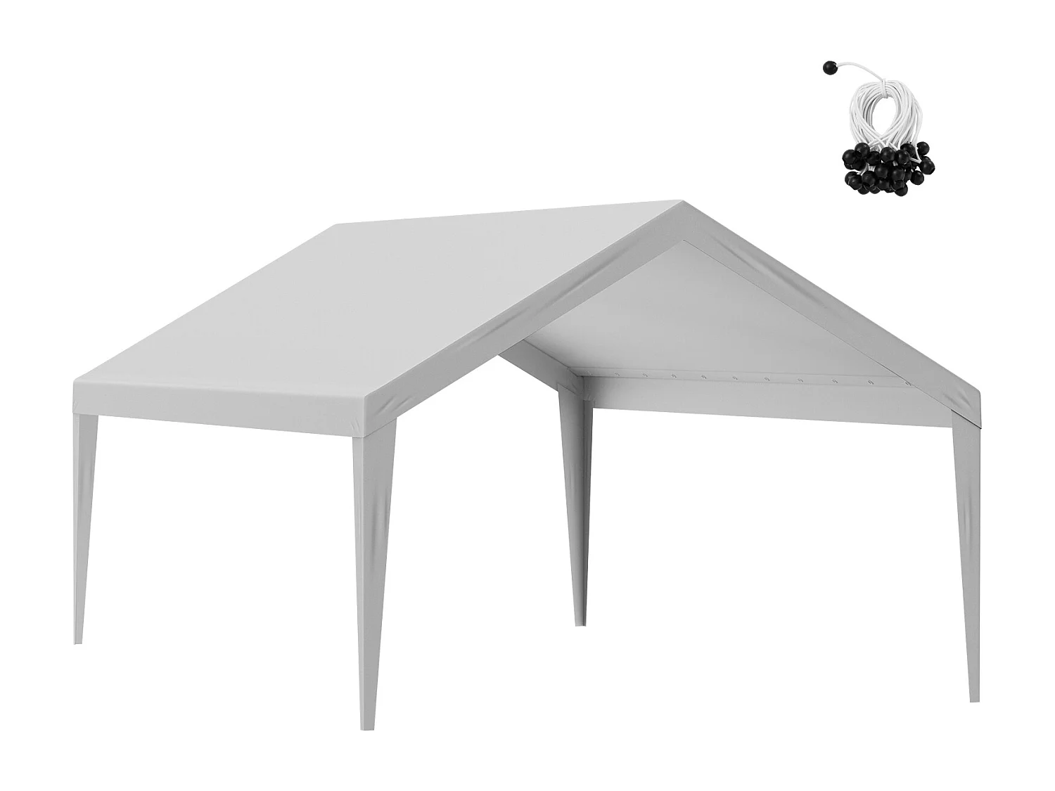 Toile D'Avent SucceBuy de Rechange pour Abri D'Auto, 396 x 610 cm, Gris, Bâche Robuste pour Abri de Garage, Imperméable et Protégée Contre les UV