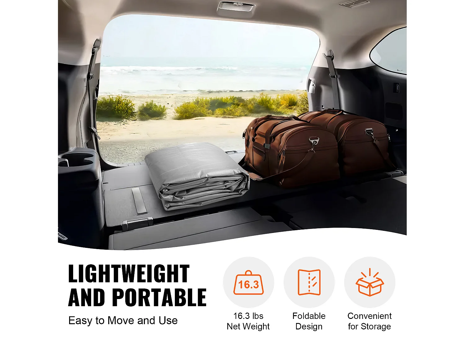 Toile D'Avent SucceBuy de Rechange pour Abri D'Auto, 396 x 610 cm, Gris, Bâche Robuste pour Abri de Garage, Imperméable et Protégée Contre les UV