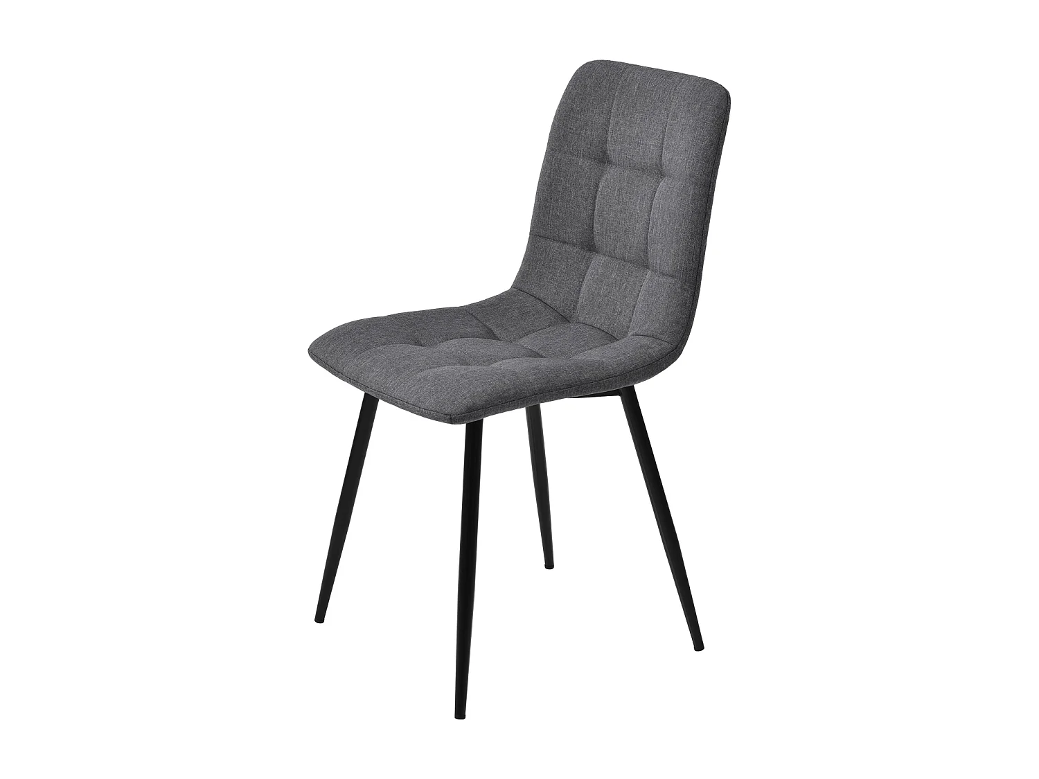 Ensemble de 4 chaises de Salle à Manger , chaises tapissées en Lin  avec Structure en métal , Gris