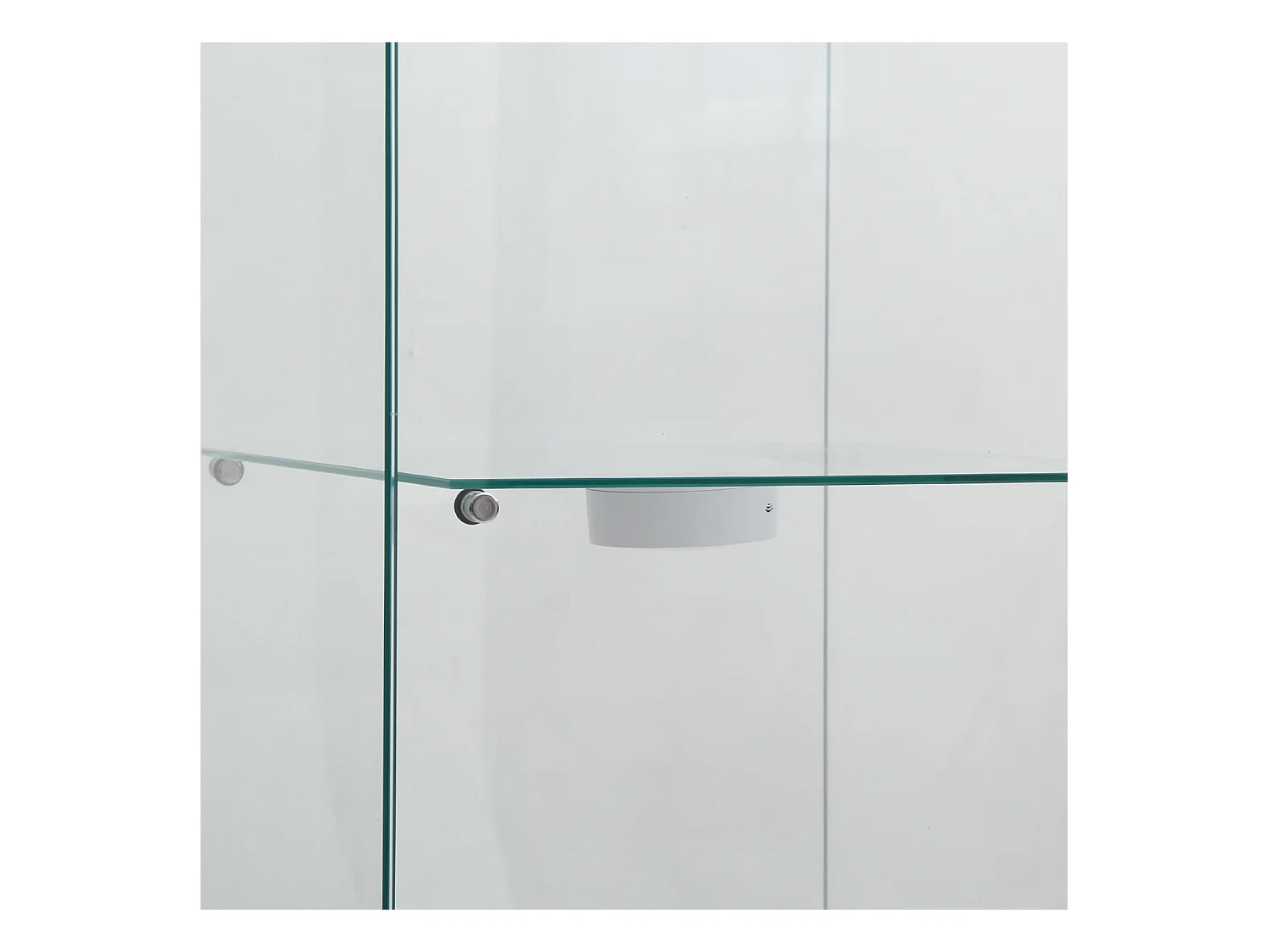 Vitrine com vidro, iluminação LED com 1 porta e 3 compartimentos, 125 x 40 x 36 cm, Branco