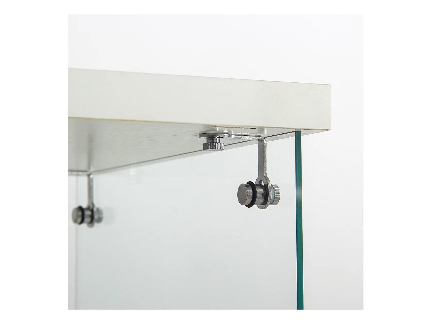 Vitrine com vidro, iluminação LED com 1 porta e 3 compartimentos, 125 x 40 x 36 cm, Branco