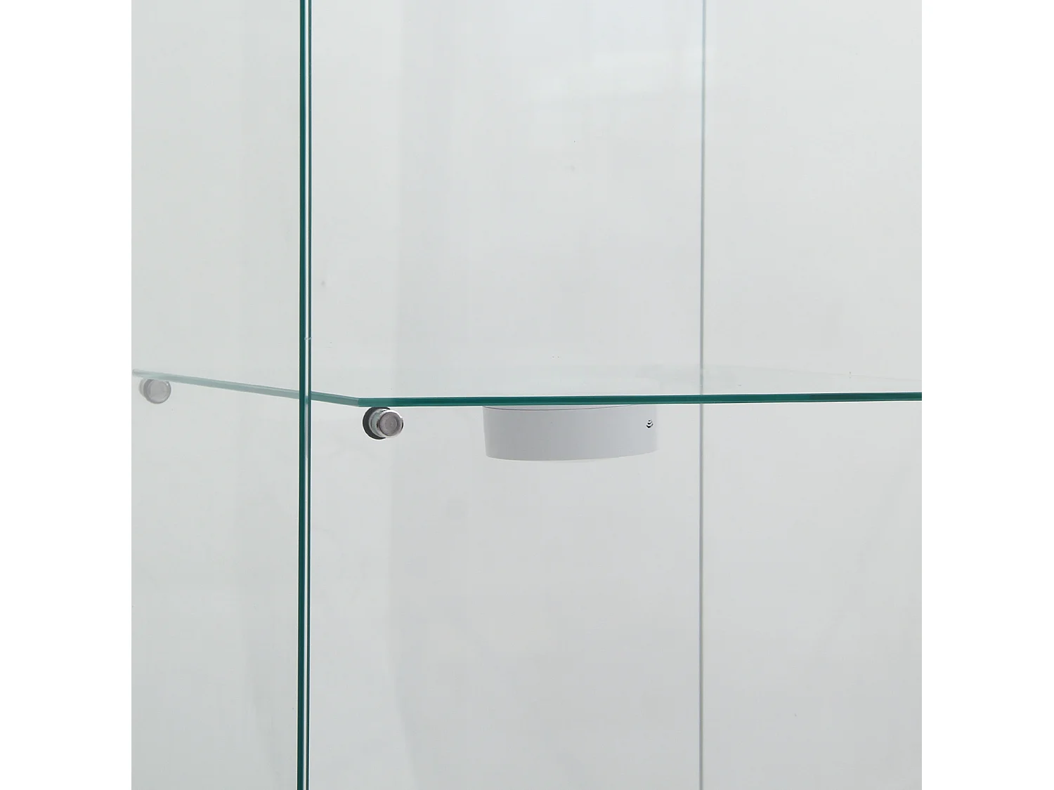 Vitrine avec verre , Éclairage LED avec 1 porte et 3 compartiments, 125 x 40 x 36 cm , Blanc