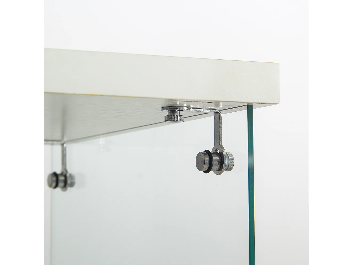 Vitrine avec verre , Éclairage LED avec 1 porte et 3 compartiments, 125 x 40 x 36 cm , Blanc