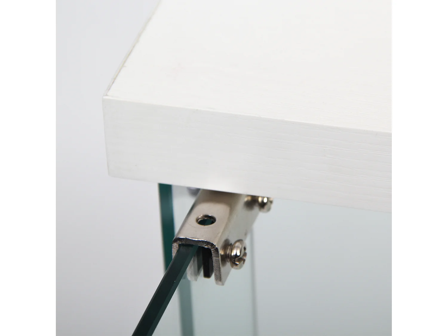 Vitrine en verre avec 3 étagères 127 x 45 x 14 cm vitrine en verre debout, vitrine pour salon, blanc