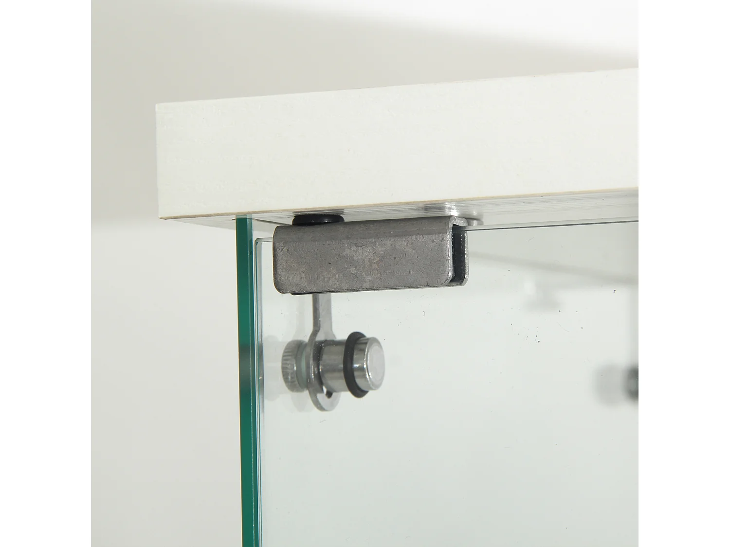 Vitrine de vidro de 4 camadas com LED, vitrine de vidro para sala de estar, vitrine de coleção, branca