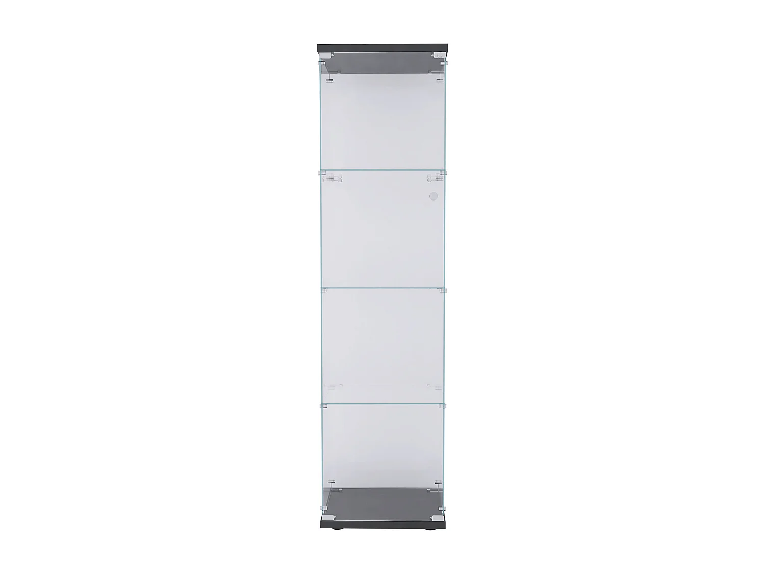 Vitrine à 4 niveaux, vitrine transparente for figurines, vitrine en verre trempé avec porte, noir