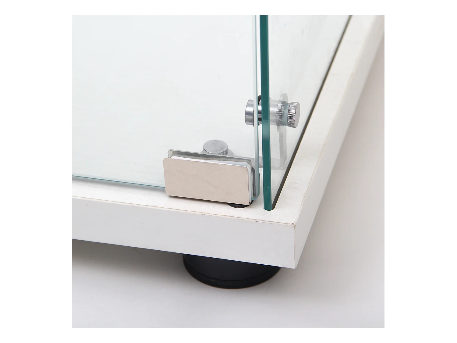 Vitrine en verre avec serrure, grande vitrine transparente pour objets de collection, livres, blanc