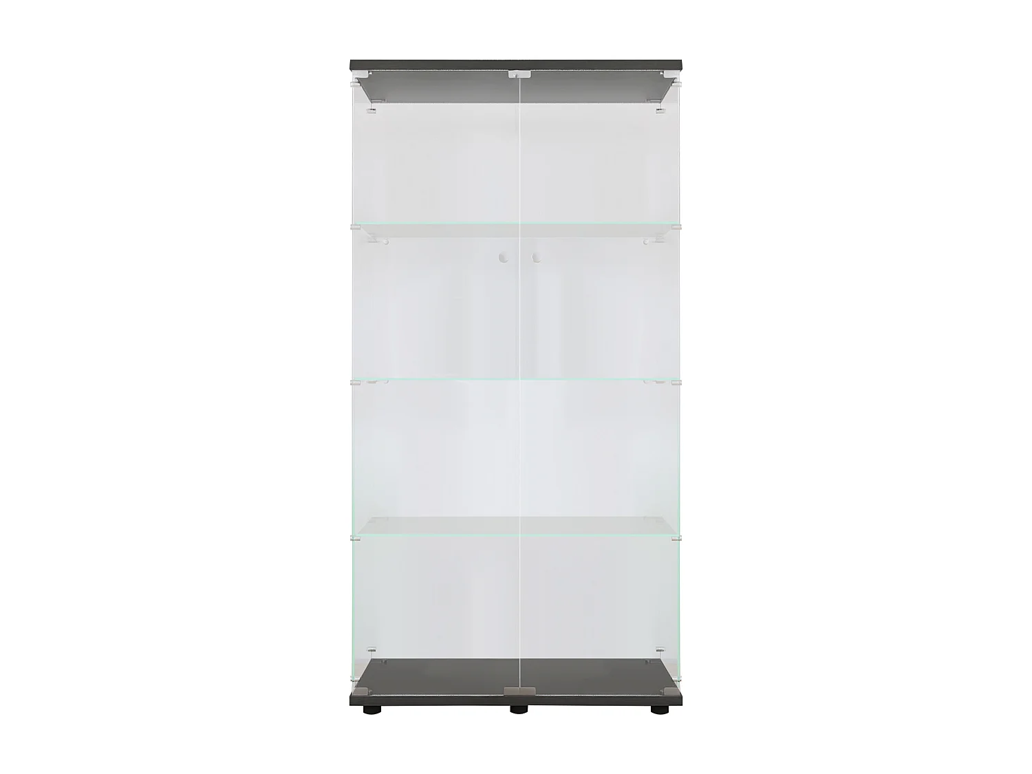 Vitrine de vidro com fechadura, grande vitrine transparente para colecionáveis, livros, preta.