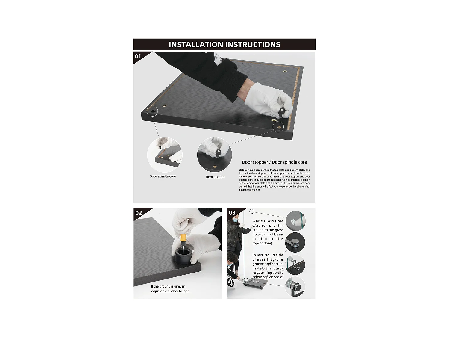 Vitrine à 4 niveaux, vitrine transparente for figurines, vitrine en verre trempé avec porte, blanc