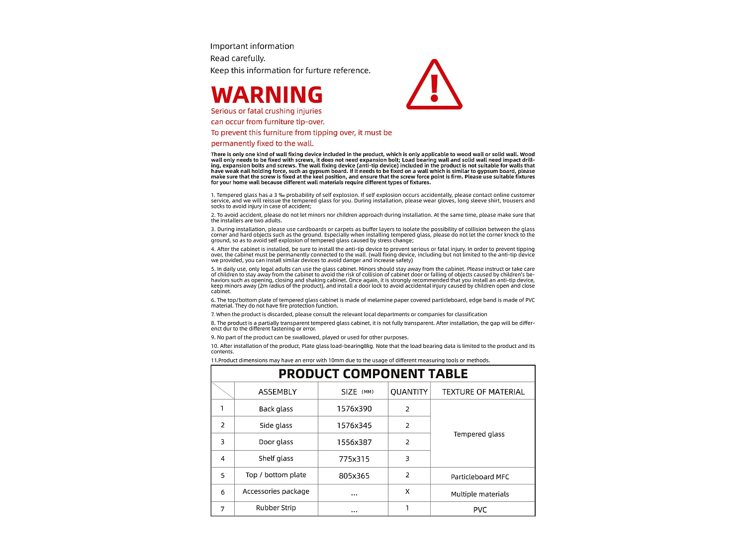 Vitrina de 4 niveles, vitrina transparente para figuras, vitrina de vidrio templado con puerta, color blanco