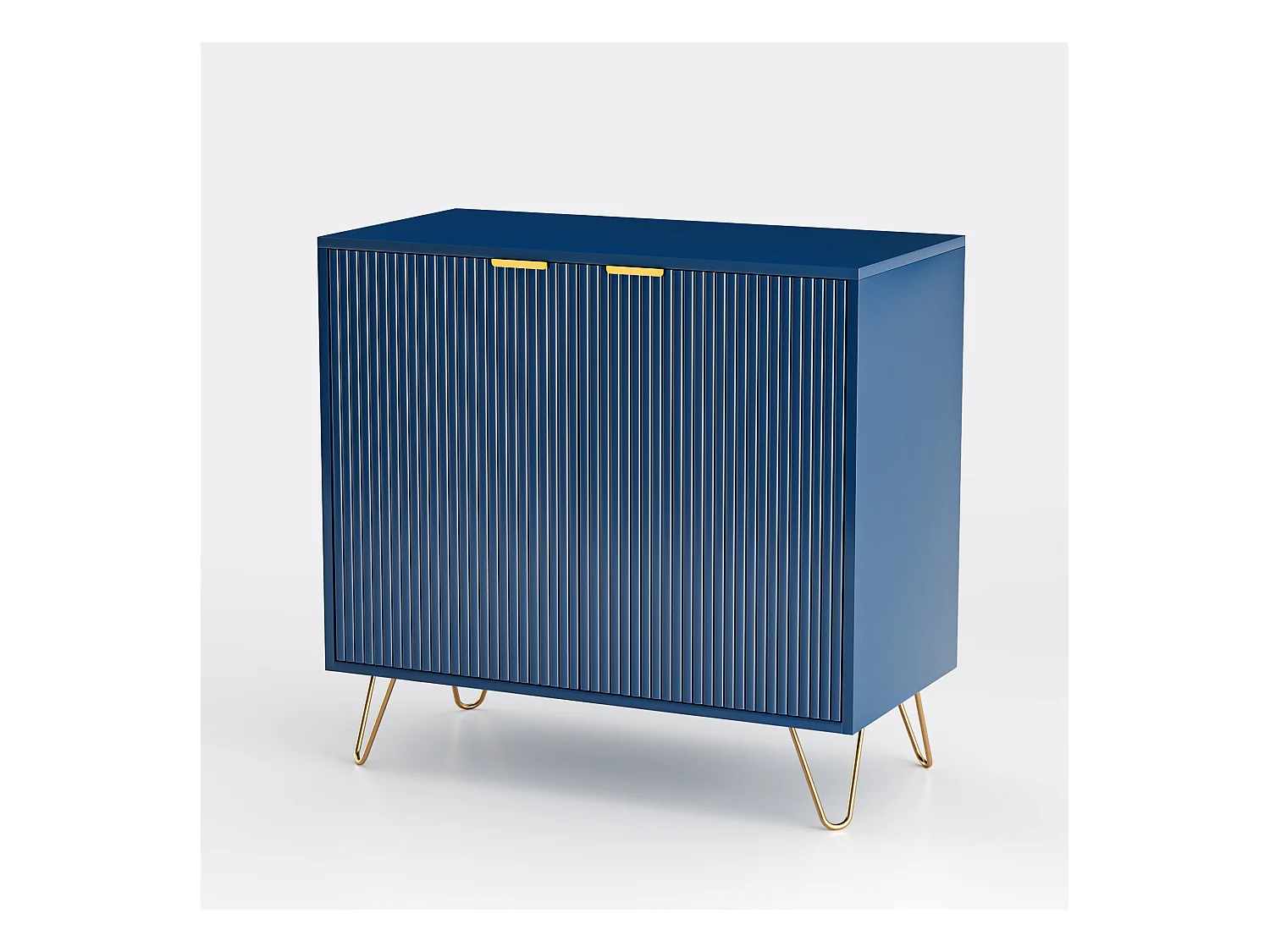 Cómoda de 2 puertas y estantería, aparador, mueble de cocina, dormitorio 80 x 40 x 78 cm, azul