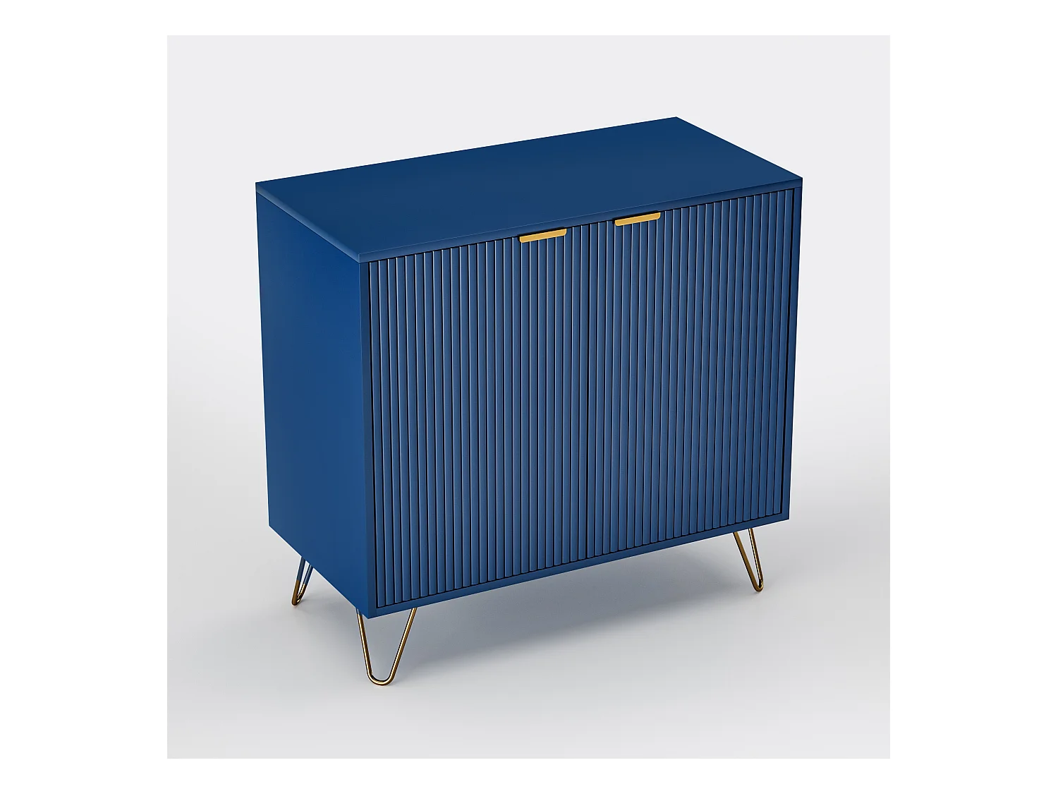 Cómoda de 2 puertas y estantería, aparador, mueble de cocina, dormitorio 80 x 40 x 78 cm, azul