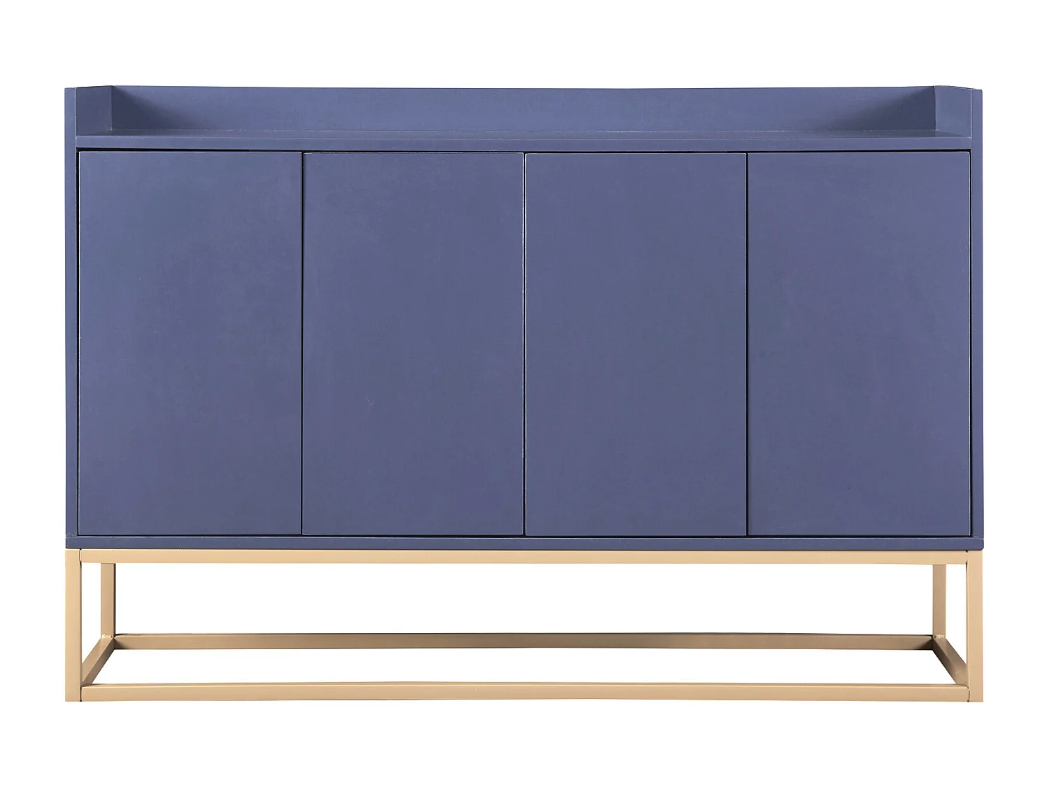 Credenza moderna 120x30 cm, cassettiera con ante, mobile contenitore, credenza senza maniglie, blu