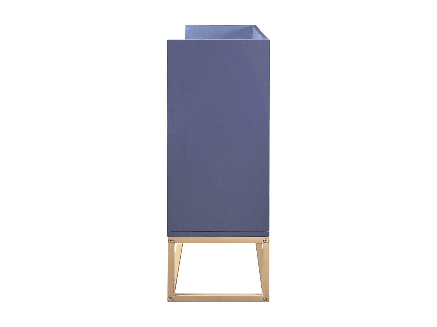 Credenza moderna 120x30 cm, cassettiera con ante, mobile contenitore, credenza senza maniglie, blu