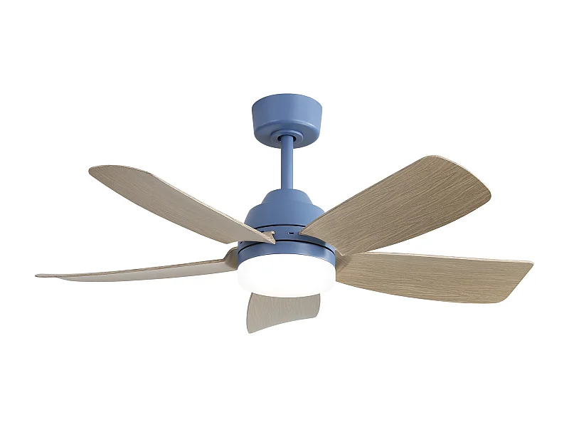 106,6 cm plafondventilator met 5 bladen, led, 6 snelheden, omkeerbare gelijkstroommotor, blauw