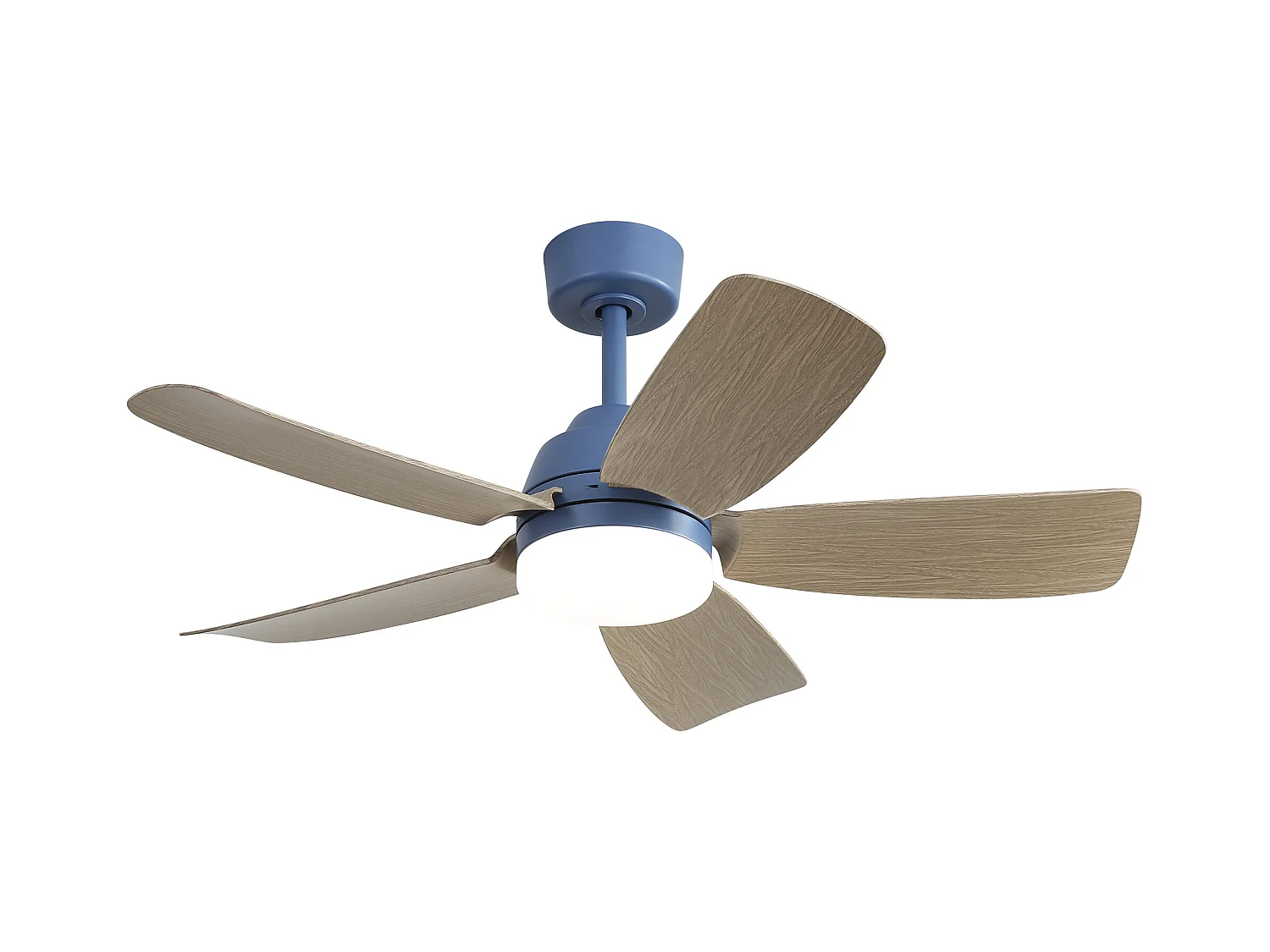 Ventilateur de plafond 106.6cm 5 pales avec LED, 6 vitesses, Moteur DC réversible, bleu