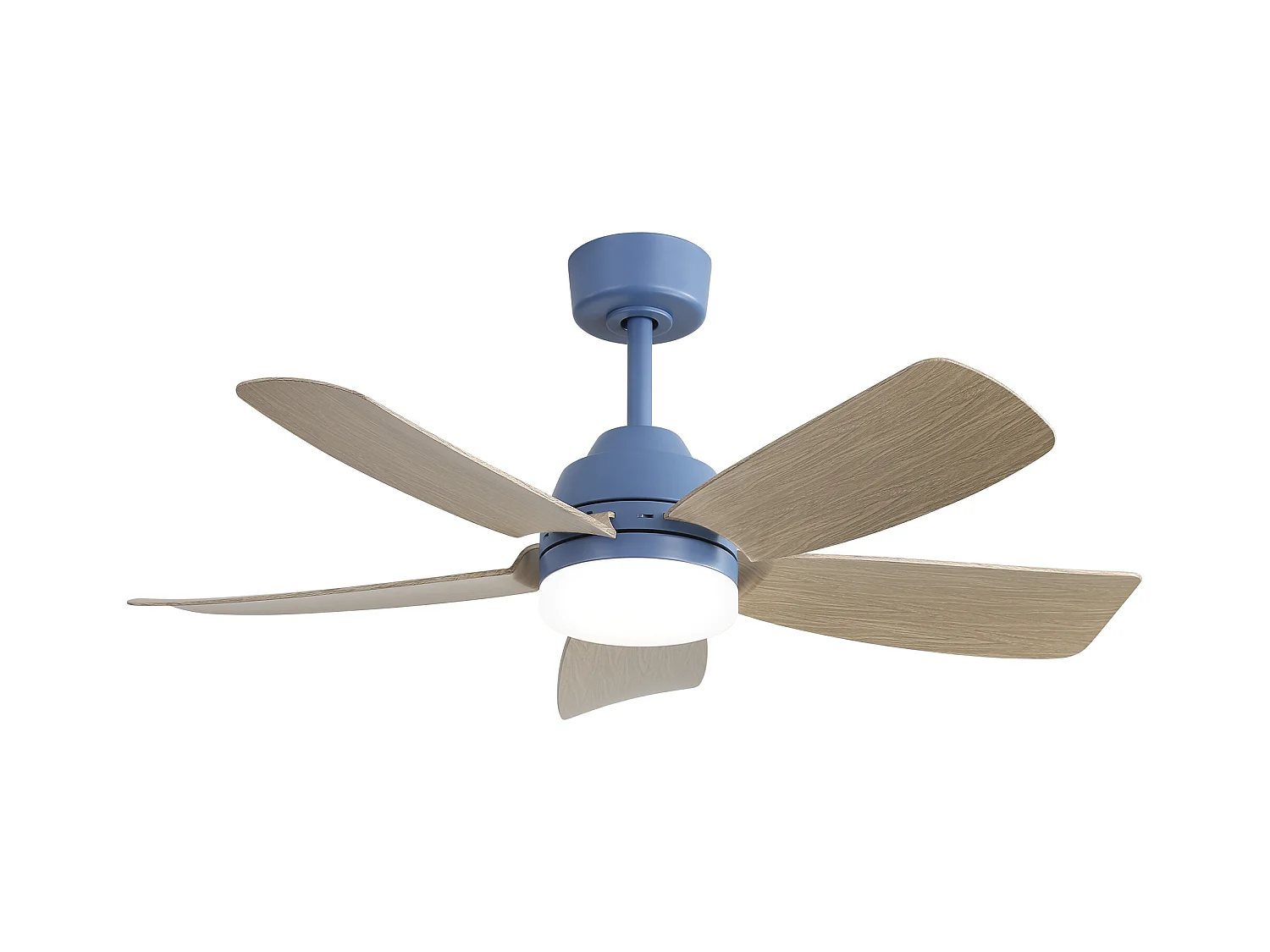 Ventilateur de plafond 106.6cm 5 pales avec LED, 6 vitesses, Moteur DC réversible, bleu