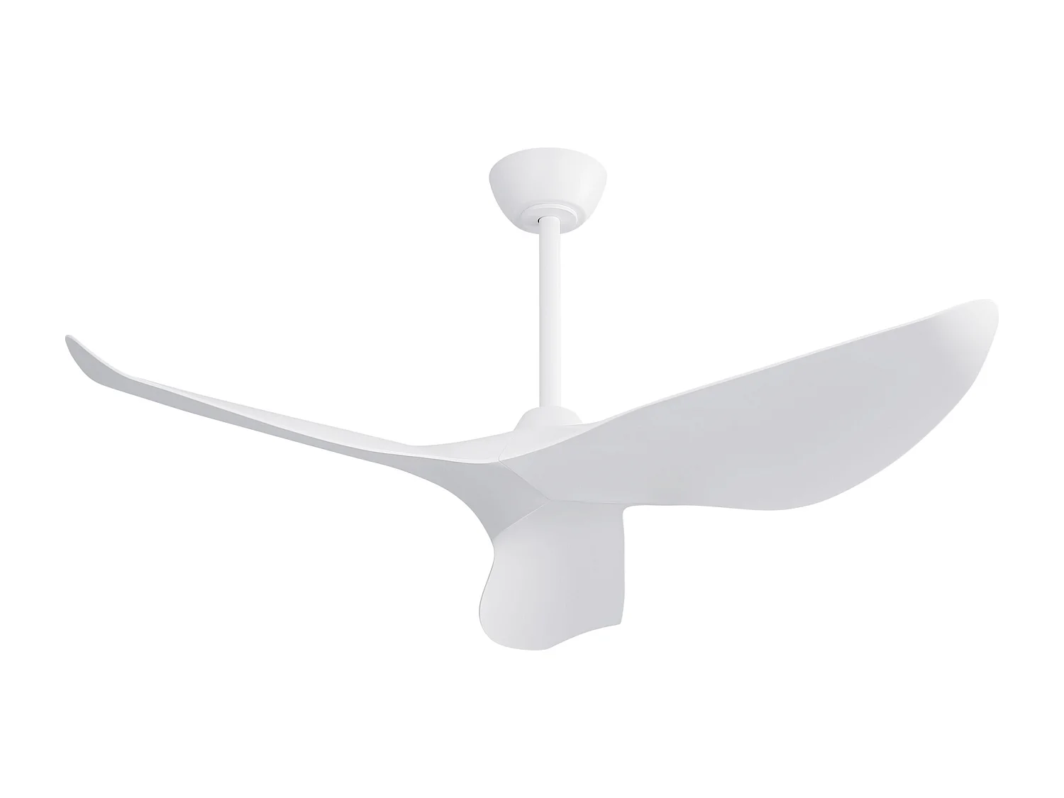 Ventilateur de plafond 96.5cm 3 pales avec télécommande 6 vitesses et timer réglable, Moteur DC réversible, blanc