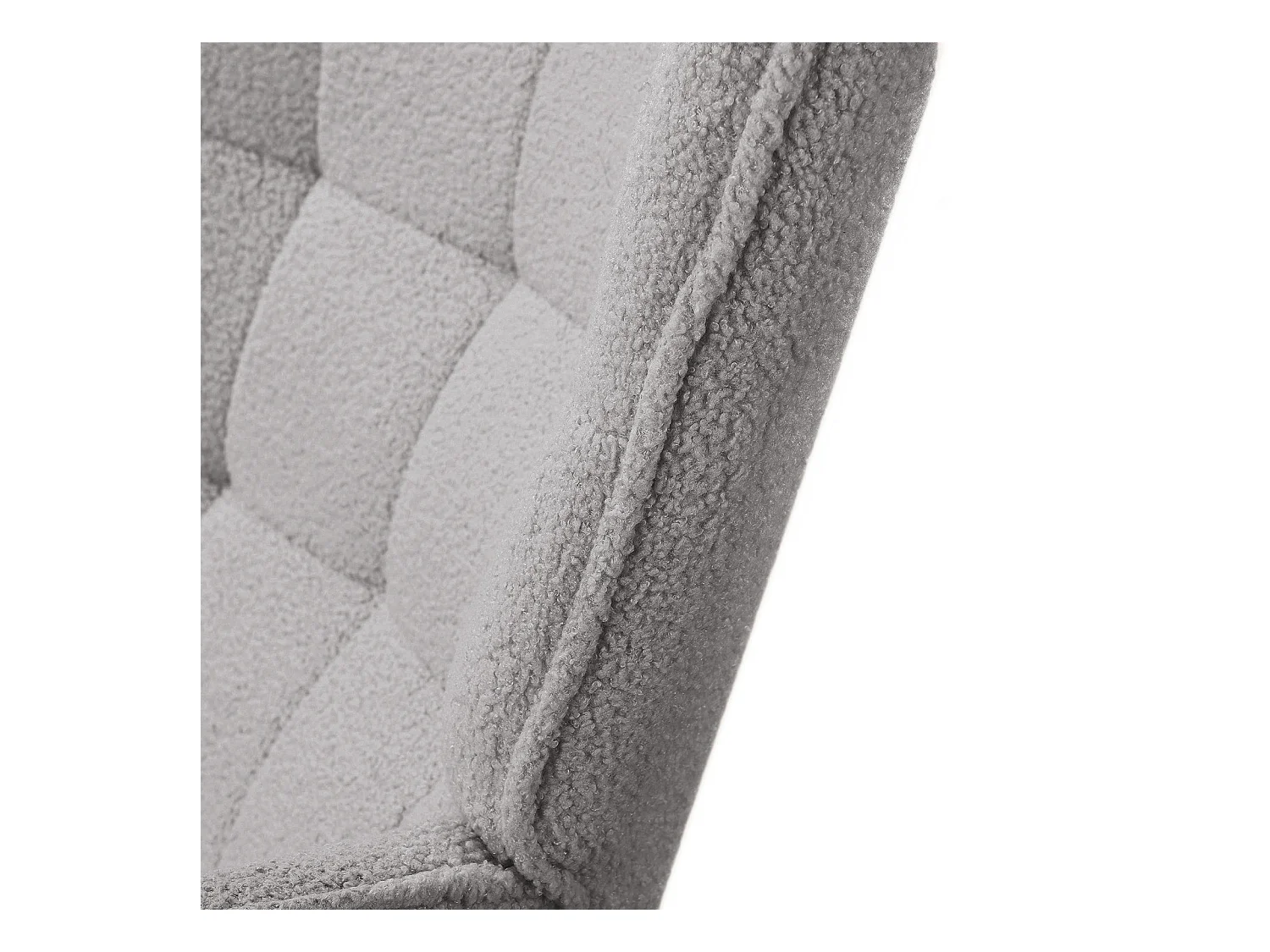 Fauteuil à bascule en peluche Teddy, fauteuil de lecture rembourré, dossier à carreaux, Gris clair