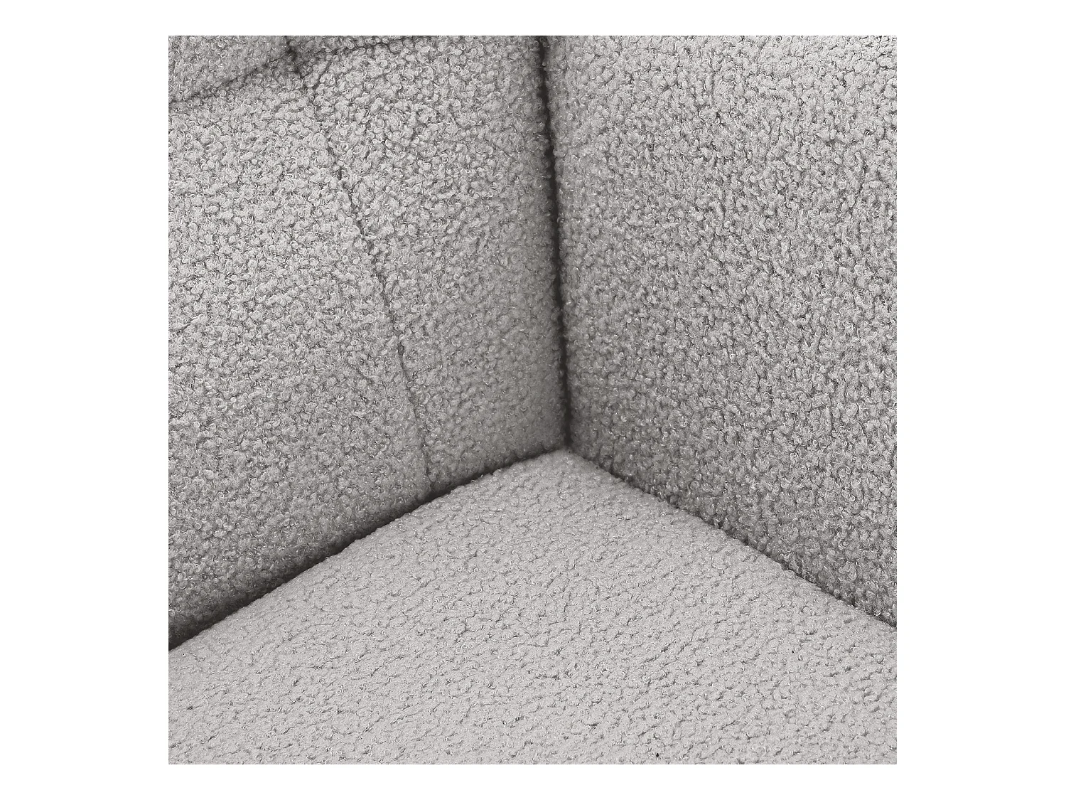 Fauteuil à bascule en peluche Teddy, fauteuil de lecture rembourré, dossier à carreaux, Gris clair