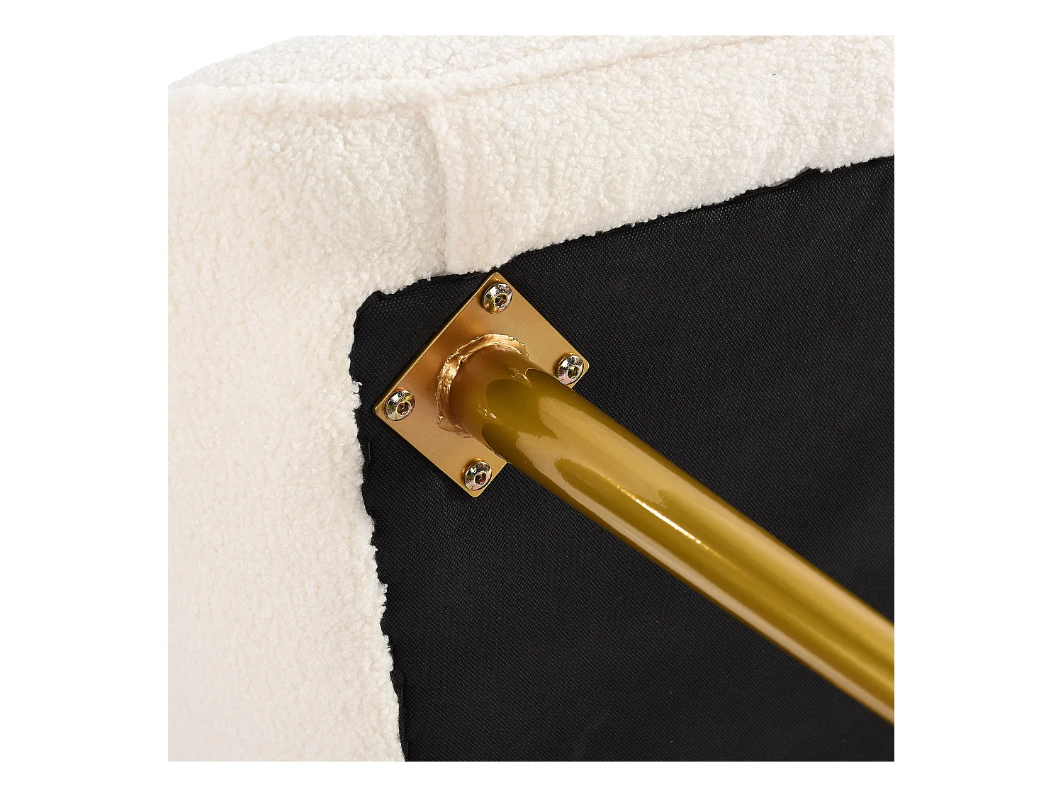 Fauteuil avec Repose-Pieds, Pieds en Bois Massif, Construction Hybride contreplaqué-métal, Beige