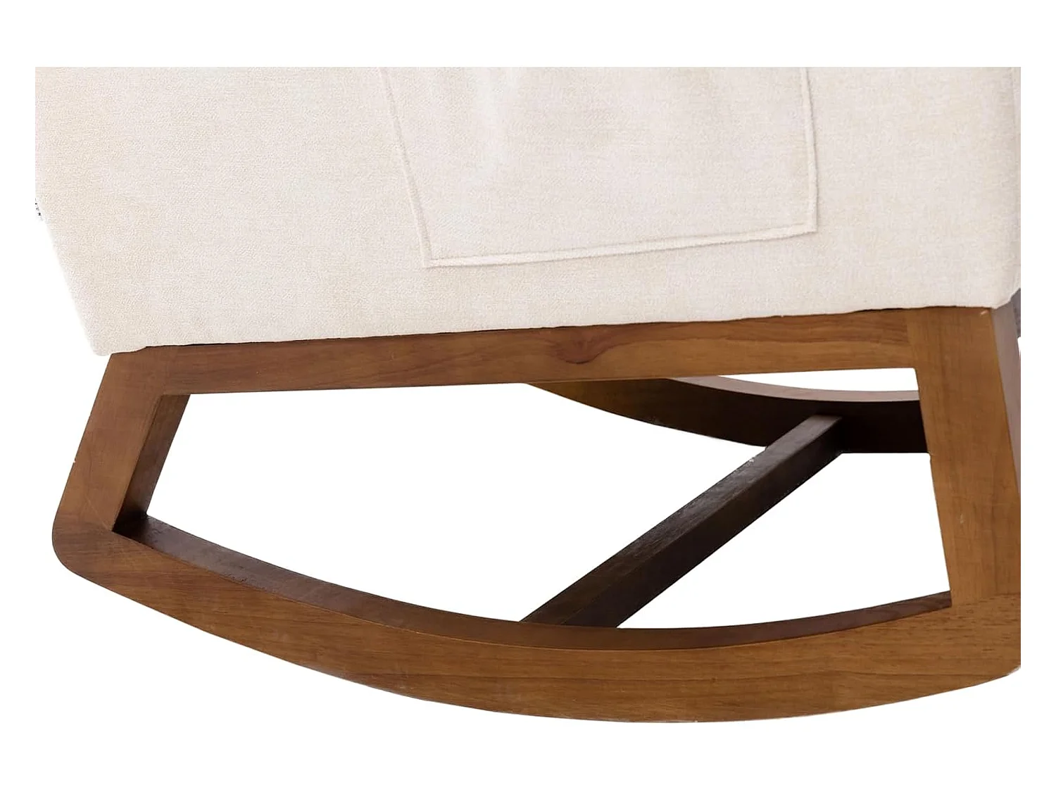 Fauteuil à Bascule avec Coussin arqué en Tissu éponge, Fauteuil Relaxant avec accoudoirs, beigei