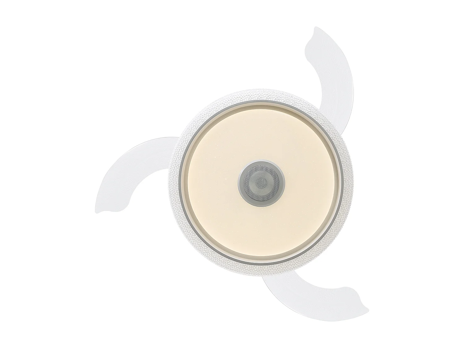 Ventilador de teto de 106,6 cm com 3 lâminas retráteis, LED e alto-falante Bluetooth, motor DC reversível, branco