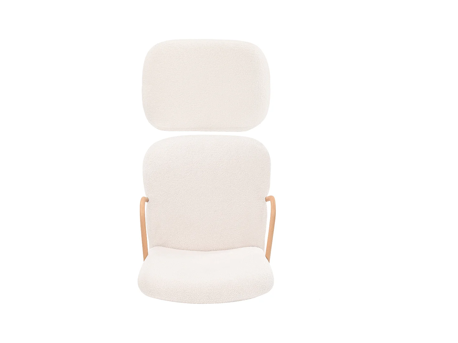 Fauteuil à Oreilles Avec Tabouret, Relaxation Rembourrée Pour Salon , Chambre à Coucher , Beige