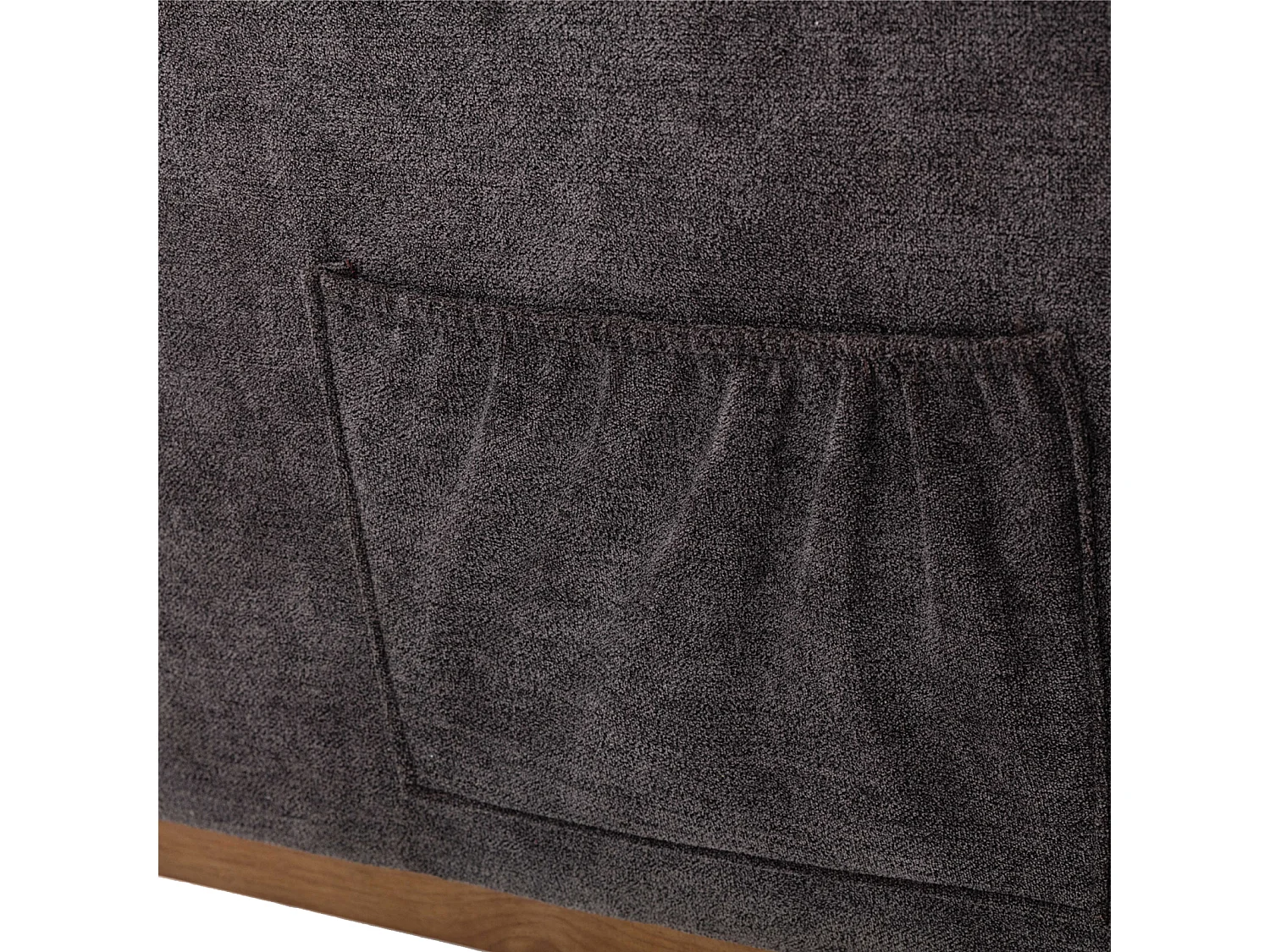 Fauteuil à bascule Confortable, Cadre de Bois,avec Rembourrage Moelleux et Poches Latérales, marron