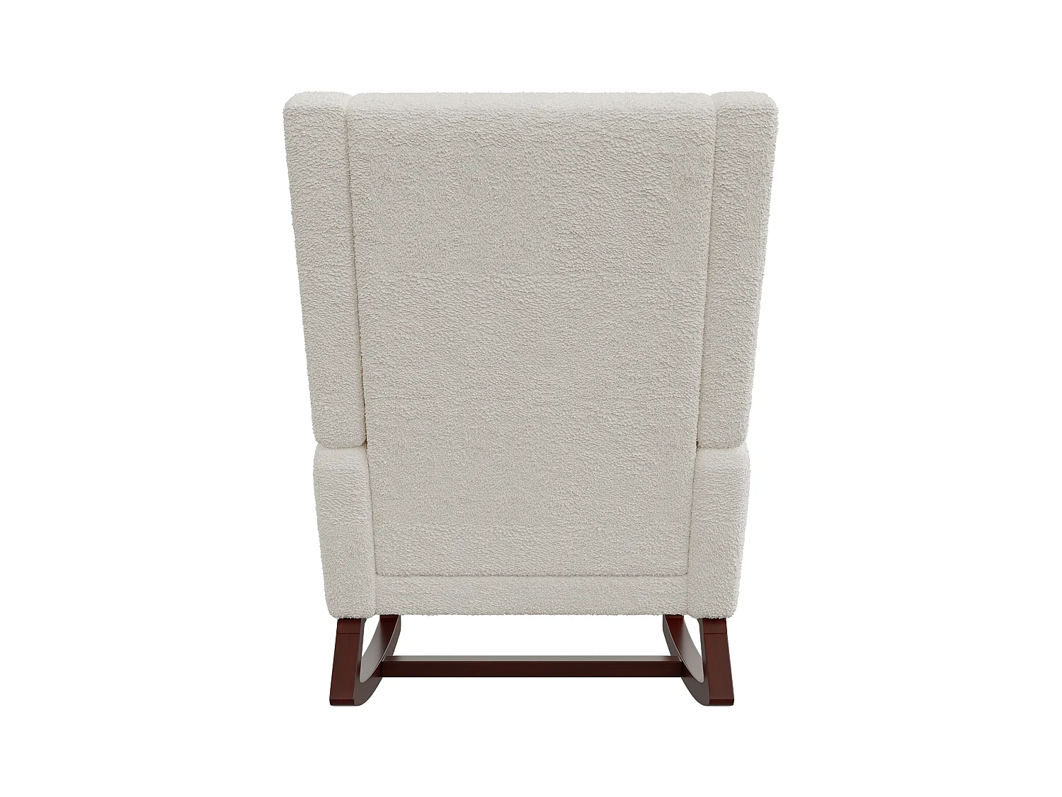 Cojín lumbar con bolsillo lateral y reposapiés, mecedora, patas de madera maciza, color beige