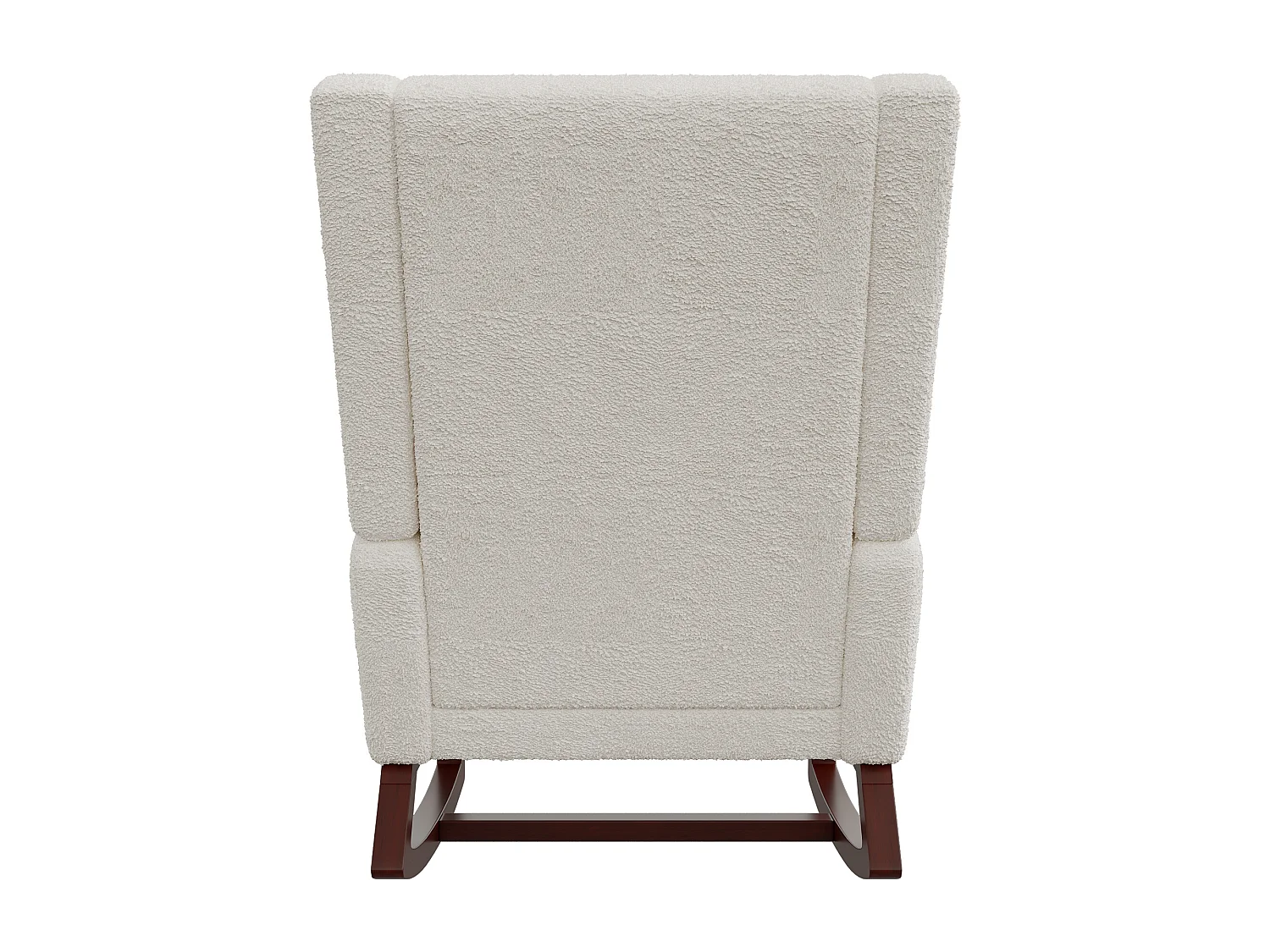 Cojín lumbar con bolsillo lateral y reposapiés, mecedora, patas de madera maciza, color beige