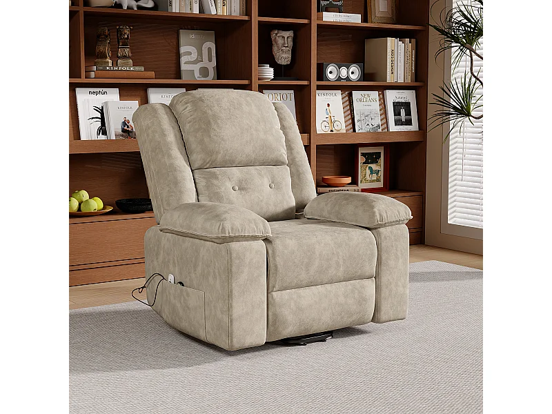 Fauteuil Massage électrique et Chauffage,L'inclinaison du Dossier n'est Pas Télécommandée, Marron