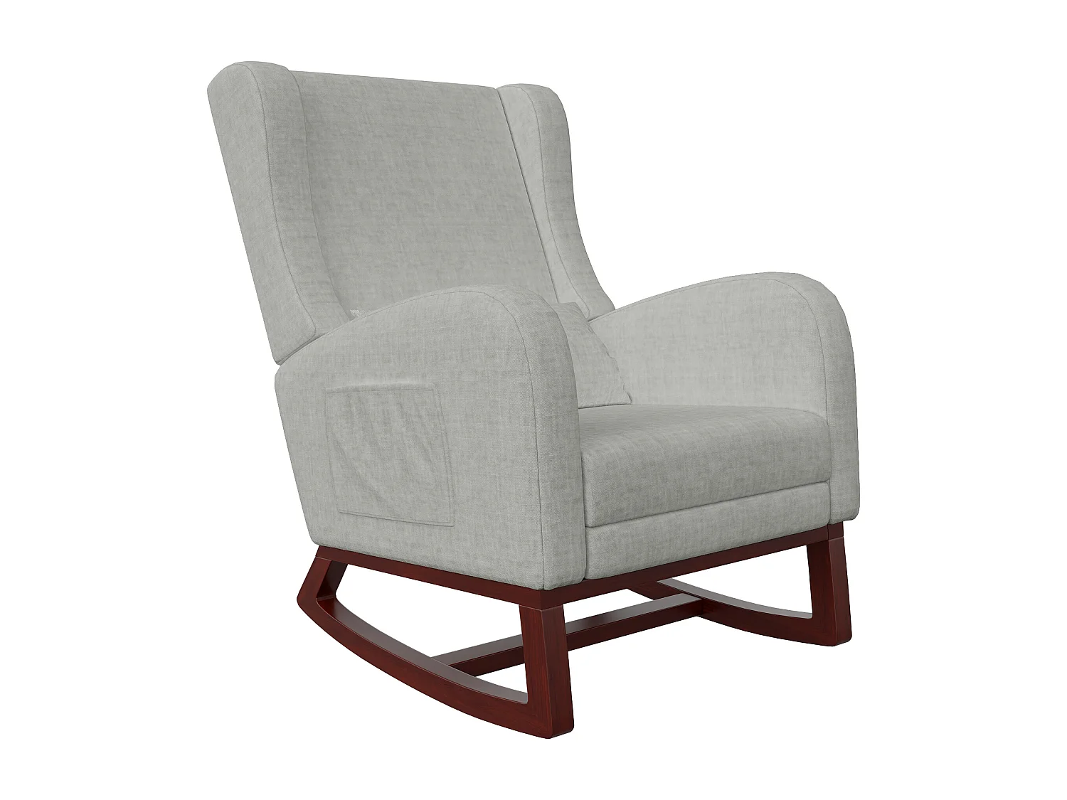 Fauteuil à bascule avec repose-pieds, pieds antidérapants en bois massif,  chaise à bascule, gris