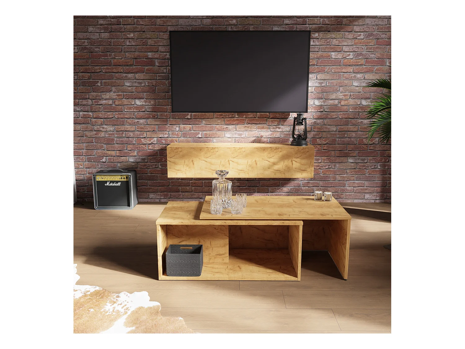 Meuble TV 105 cm 140 cm Banc Télé  Suspendu Banc Télévision Moderne Flottante pour Salon