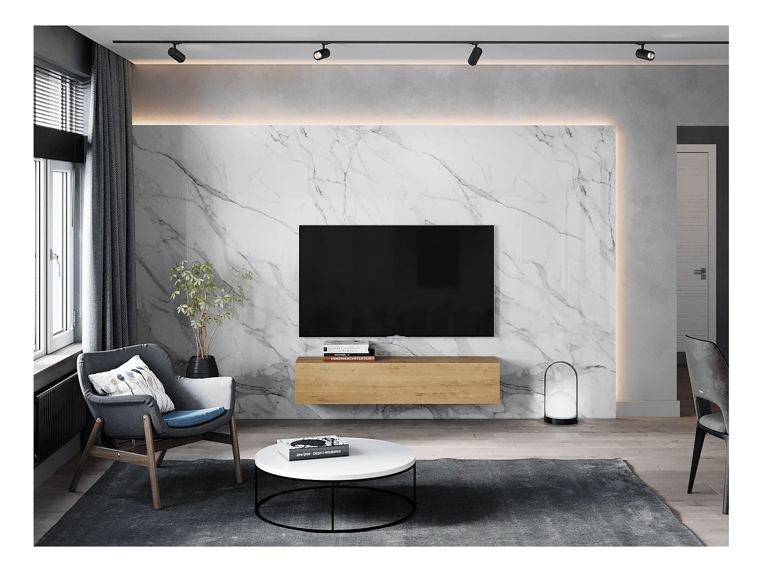 Meuble TV 105 cm 140 cm Banc Télé  Suspendu Banc Télévision Moderne Flottante pour Salon