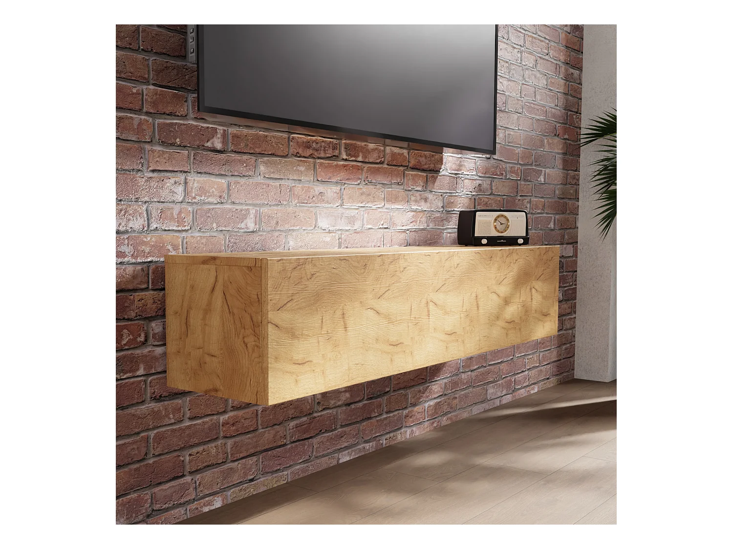 TV-Möbel 105 cm 140 cm Hängende TV-Bank Moderner Schwebender Fernsehtisch fürs Wohnzimmer