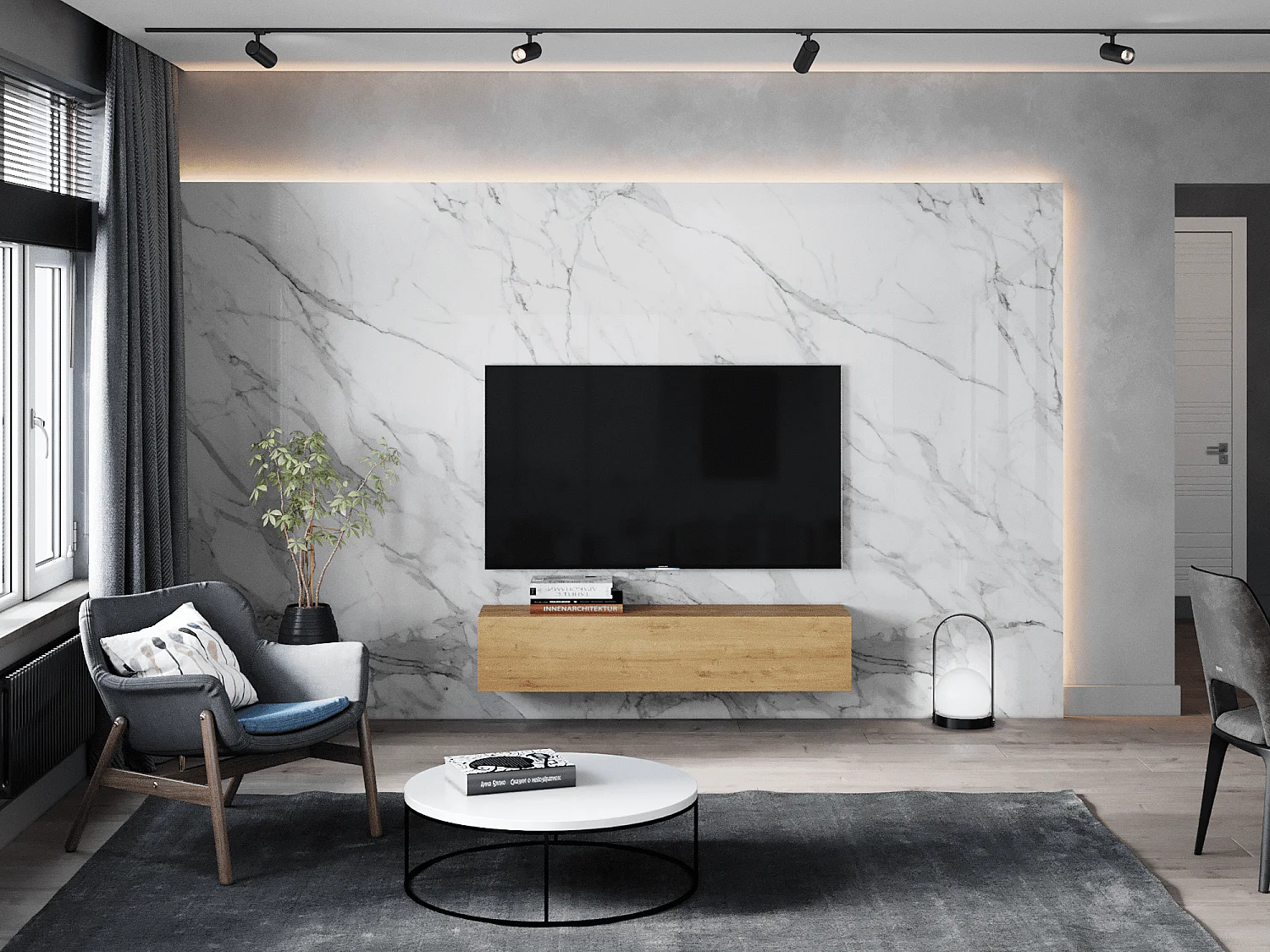 Meuble TV 105 cm 140 cm Banc Télé  Suspendu Banc Télévision Moderne Flottante pour Salon