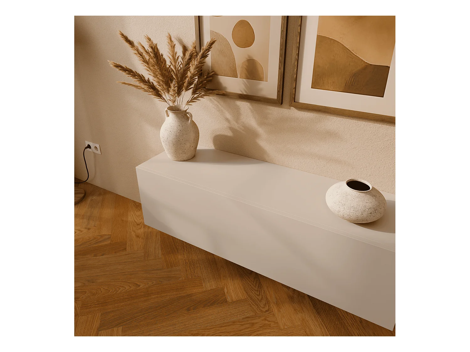 Meuble TV 105 cm 140 cm Banc Télé  Suspendu Banc Télévision Moderne Flottante pour Salon