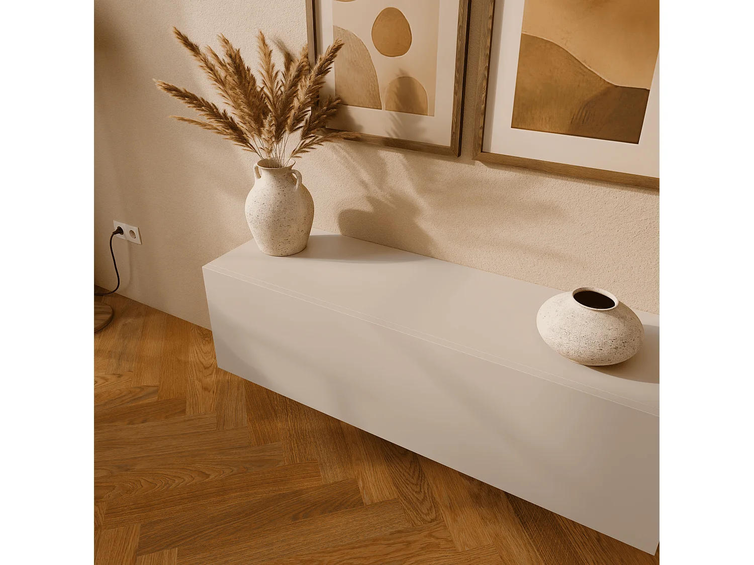 Meuble TV 105 cm 140 cm Banc Télé  Suspendu Banc Télévision Moderne Flottante pour Salon