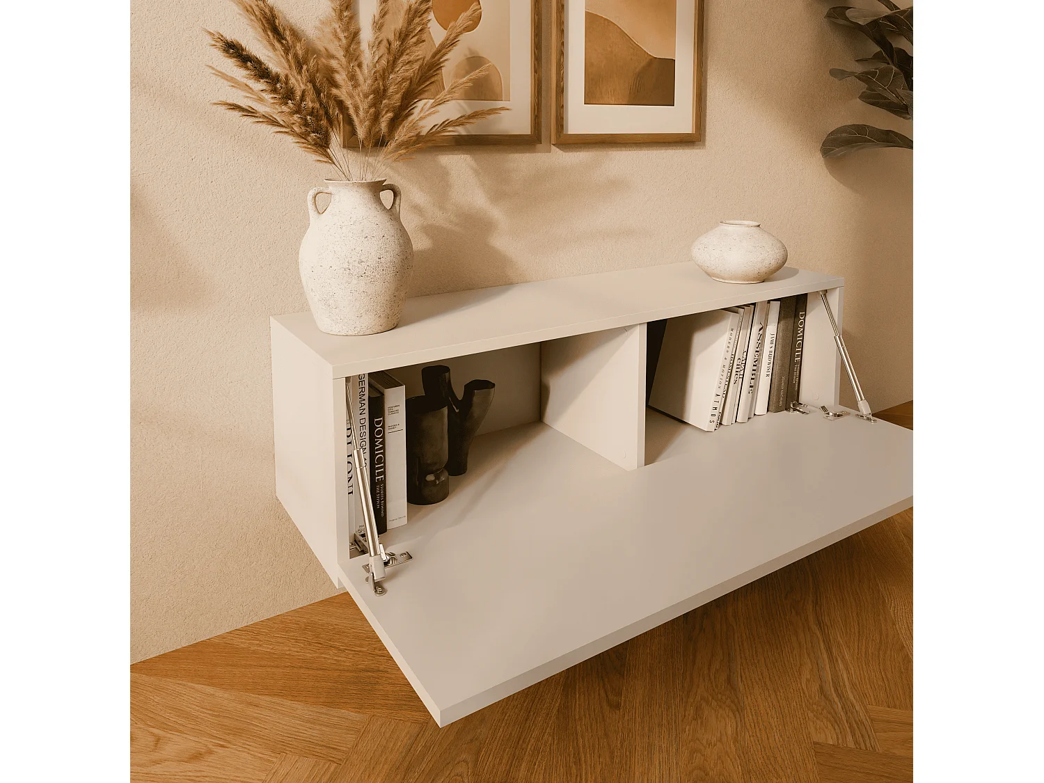 Meuble TV 105 cm 140 cm Banc Télé  Suspendu Banc Télévision Moderne Flottante pour Salon