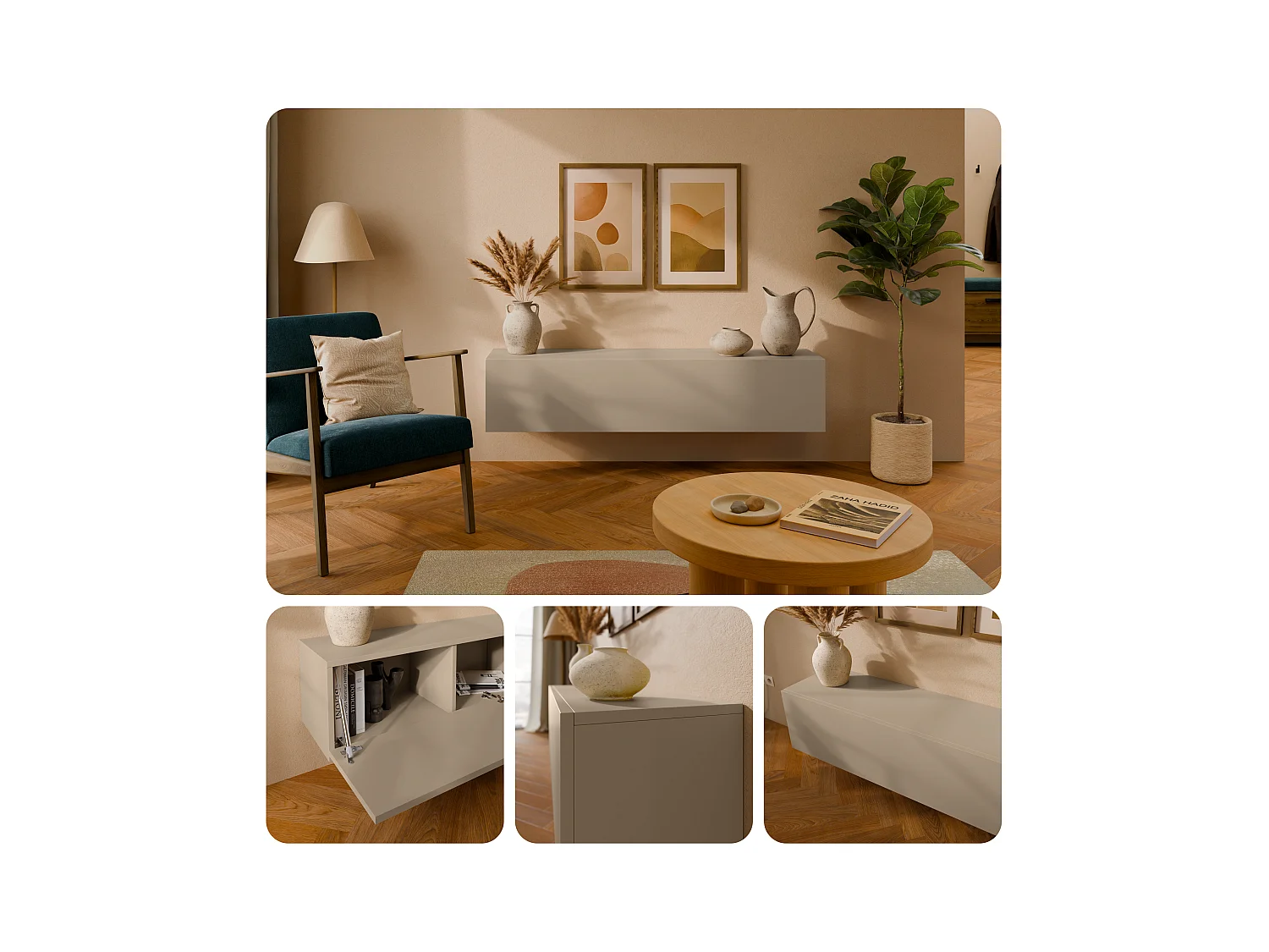 TV-meubel 105 cm 140 cm Zwevende Moderne Televisiekast voor Woonkamer