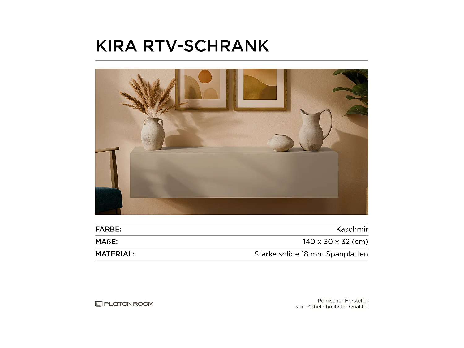 TV-meubel 105 cm 140 cm Zwevende Moderne Televisiekast voor Woonkamer