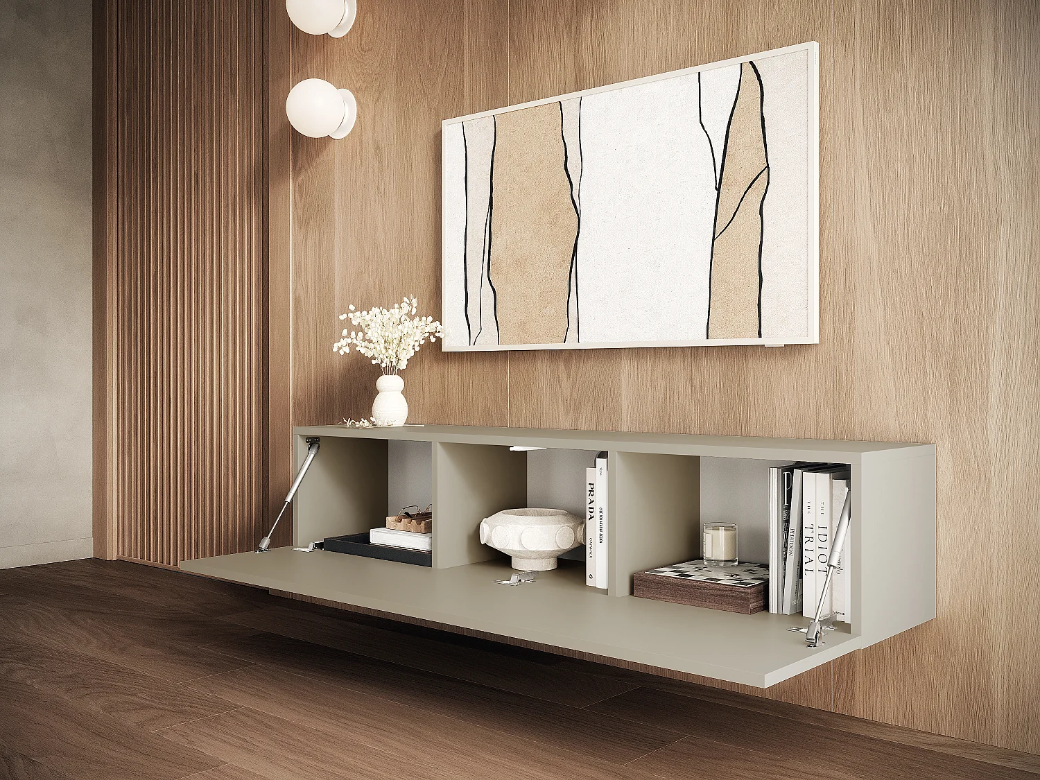 TV-meubel 105 cm 140 cm Zwevende Moderne Televisiekast voor Woonkamer