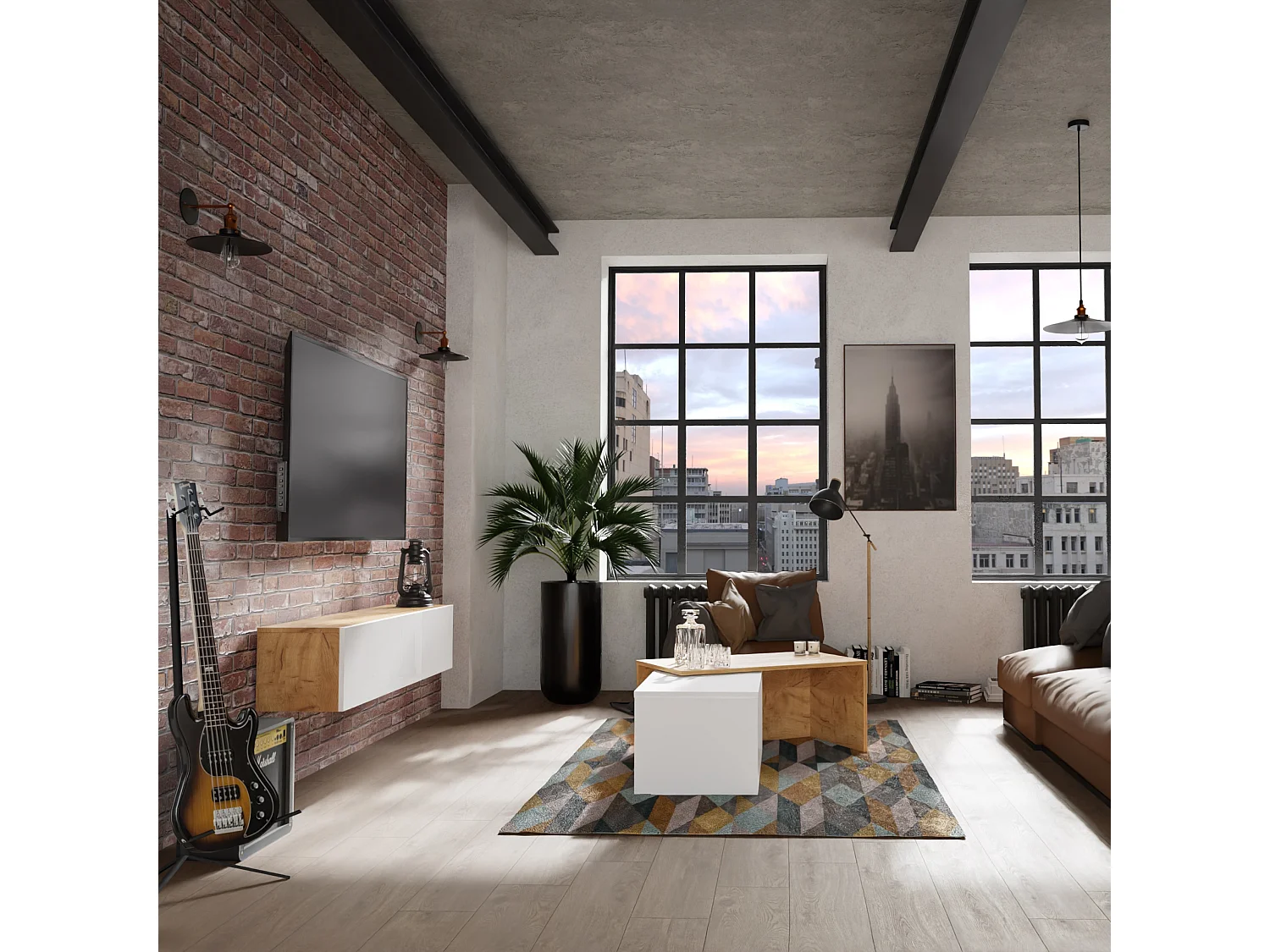 Meuble TV 105 cm 140 cm Banc Télé  Suspendu Banc Télévision Moderne Flottante pour Salon